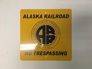 Alaska Railroad Tin Sign.