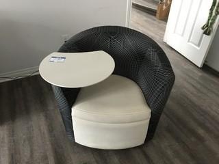 Round Office Chair c/w Arm Table.