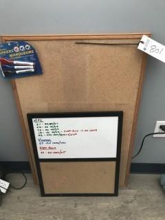 Pin Board, White Board/Pin Board Combo c/w Dry Erase Markers.