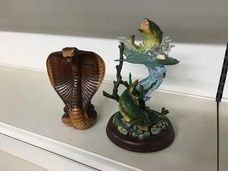 Snake And Fish Statues.