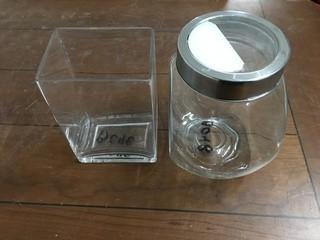 Lot of (2) Glass Jars.