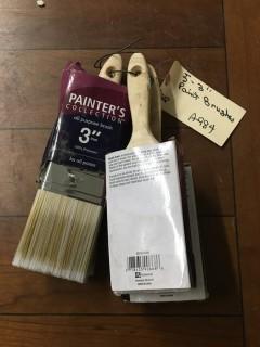 Lot of (5) 3" Paint Brushes.