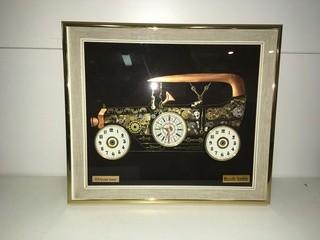 L Kersh of London Rolls Royce Silver Ghost Horological Collage Clock.