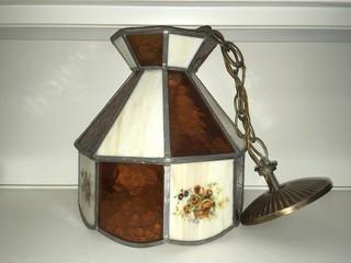 Amber Glass Pendant Light, 9-1/2".