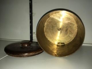 Brass/Wood Container with Lid.