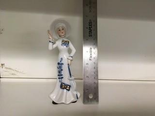 Blue & White Woman Figurine.