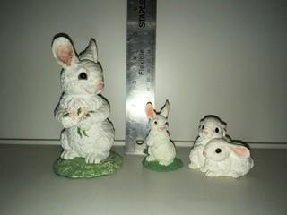 (3) Bunny Figurines.