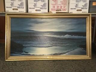 Midnight Surf by Michael Russell Framed Art, 52-1/2" x 28-1/2".