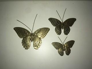 (3) Brass Butterflies.