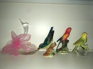 (4) Bird Figurines.