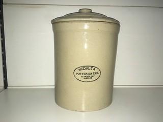 Medalta Crock with Lid.