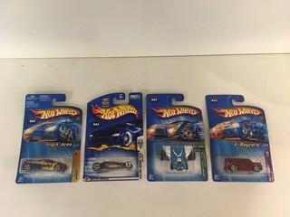 (4) Hotwheels Diecast Vehicles.