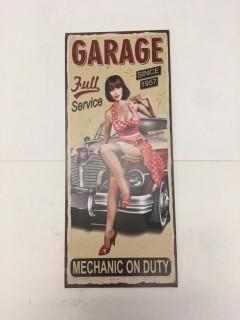 Mechanic on Duty Sign 9-1/2" x 23".