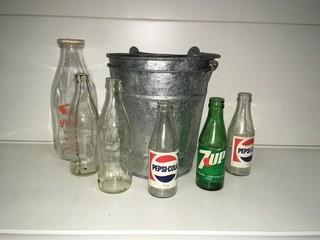 Quantity of Pop Bottles, Milk Bottle & Buckets.