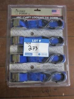 4 Pc 1" x 8' Locking Tie Down Straps.