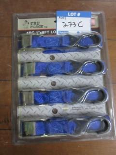 4 Pc 1" x 8' Locking Tie Down Straps.