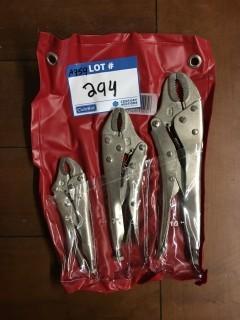 NEW 3pc Locking Plier Set