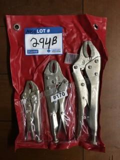 NEW 3pc Locking Plier Set