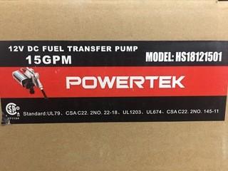 Powertek HS 1501 12V Fuel Transfer Pump 15GPM.