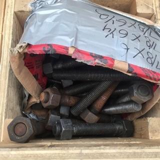 Quantity of 7/8" x 6 1/2" Bolts.