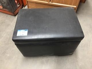 Faux Leather Storage Ottoman.