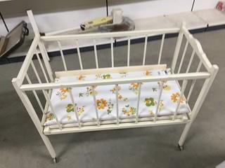 Antique Doll Crib w/ Rollers 18 x 36.