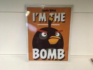 Angry Birds Tin Sign, 14" x 11".