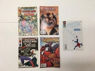 (5) Spiderman Comic Books.