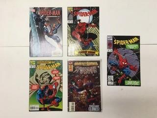 (5) Spiderman Comic Books.