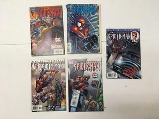 (5) Spiderman Comic Books.