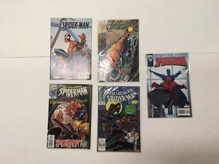 (5) Spiderman Comic Books.