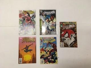 (5) Spiderman Comic Books.