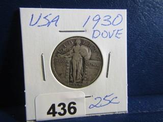 USA Twenty Five Cent 1930 Dove