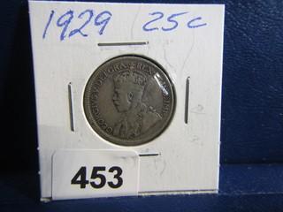 Canada Twenty Five Cents 1929