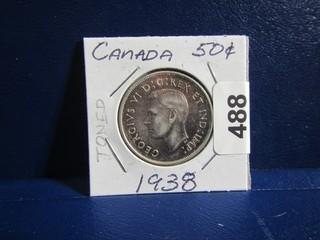 Canada Fifty Cents 1938 Toned