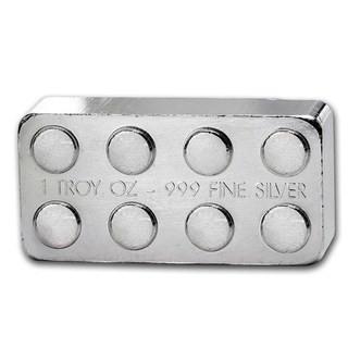 1 oz Silver Lego Style Brick .999 Silver