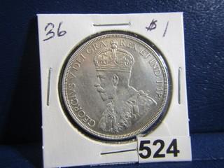 Canada 1936 Silver Dollar 