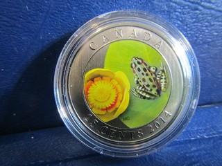 2014 Canada "WATER LILY AND LEOPARD FROG "