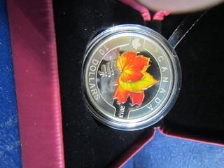 2013 Ten Dollar 99.99 Fine Silver  "THE MAPLE LEAF " Colorized