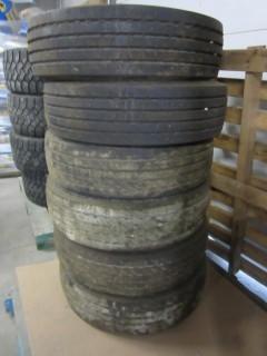 (6) Continental Conti Hybrid HS3 225/70R19.5 Tires.