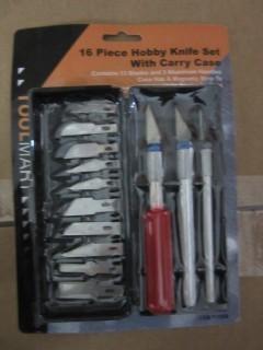 NEW 16pc Hobby Knife Set with Carry Case