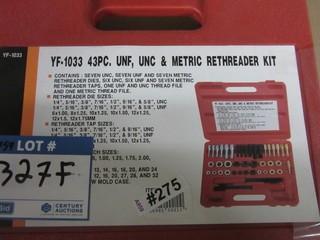 NEW 43pc UNF, UNC, & Metric Rethreader Kit