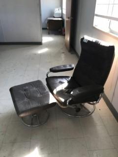 Brown Office Chair w/ Ottoman.