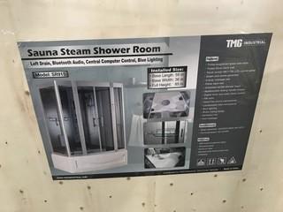 TMG Industrial Model # SR915Sauna Steam Shower Room c/w Left Drain, Bluetooth, Computer Control, Bluelighting.