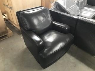 Black Leather Swivel Chair.