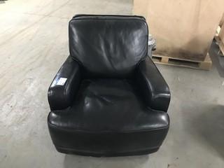 Black Leather Swivel Chair.