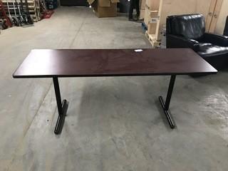 Table With Damaged Corner, 23-1/2"W x 72"L x 29"H.