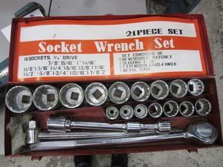 21 Pc 3/4" Drive Socket Set (SAE).