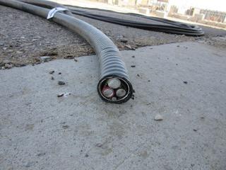 High Voltage 3 Conductor Aluminum Cable Approx 75'.