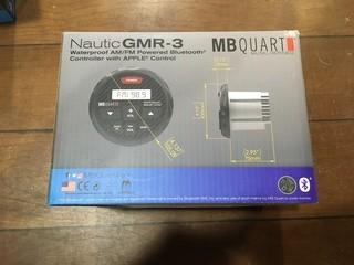 MB Quart NauticGMR-3 Waterproof AM/FM Powered Bluetooth Controller With Apple Control.
